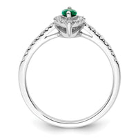 14kw 1/5 ct Lab Grown Dia VS/SI+ G+ & Cr Emerald May Birthstone Ring