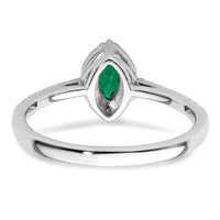 14kw 1/5 ct Lab Grown Dia VS/SI+ G+ & Cr Emerald May Birthstone Ring