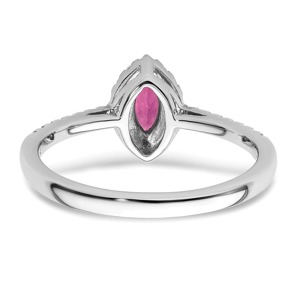 14kw 1/5 ct Lab Grown Dia VS/SI+ G+ & Cr Pink Sapphire Oct Birthstone Ring