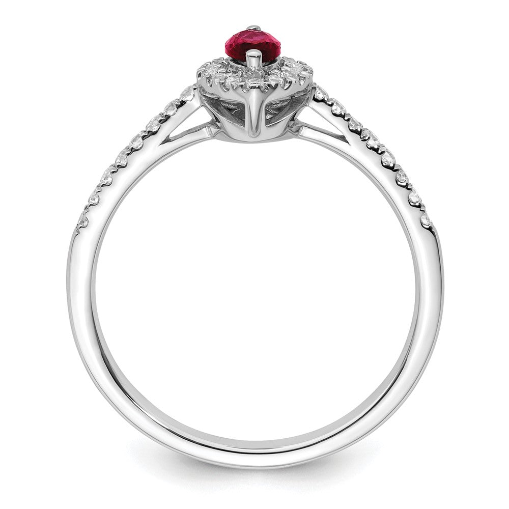 14kw 1/5 ct Lab Grown Dia VS/SI+ G+ & Cr Ruby July Birthstone Ring