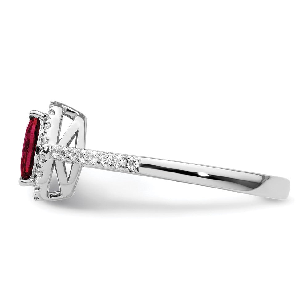 14kw 1/5 ct Lab Grown Dia VS/SI+ G+ & Cr Ruby July Birthstone Ring
