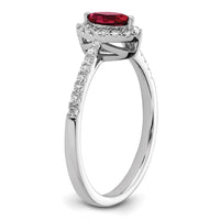 14kw 1/5 ct Lab Grown Dia VS/SI+ G+ & Cr Ruby July Birthstone Ring