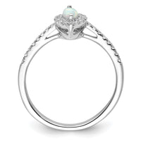 14kw 1/5 ct Lab Grown Dia VS/SI+ G+ & Cr Opal October Birthstone Ring