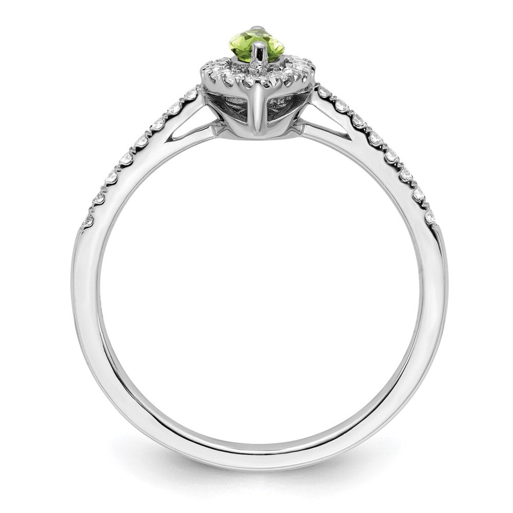 14kw 1/5 ct Lab Grown Dia VS/SI+ G+ & Peridot August Birthstone Ring