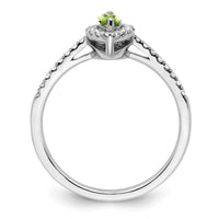 14kw 1/5 ct Lab Grown Dia VS/SI+ G+ & Peridot August Birthstone Ring