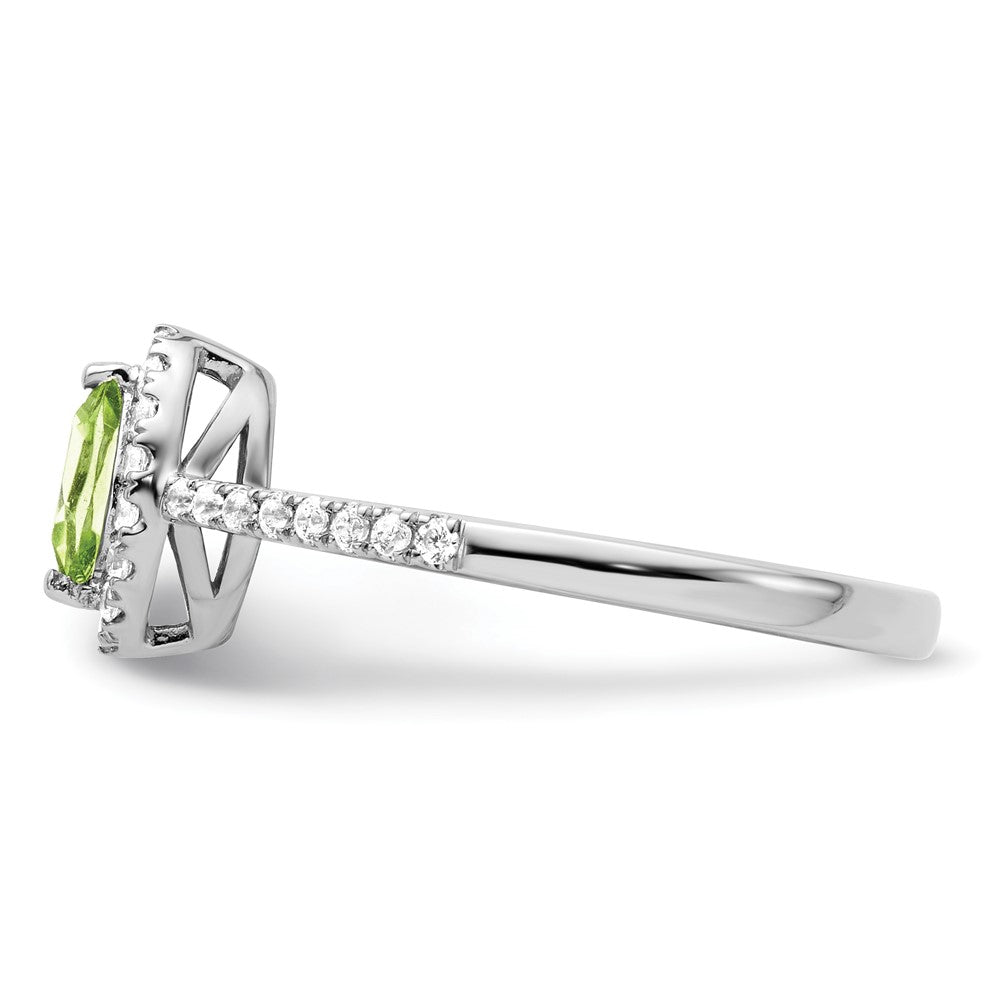 14kw 1/5 ct Lab Grown Dia VS/SI+ G+ & Peridot August Birthstone Ring