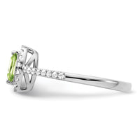 14kw 1/5 ct Lab Grown Dia VS/SI+ G+ & Peridot August Birthstone Ring