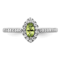 14kw 1/5 ct Lab Grown Dia VS/SI+ G+ & Peridot August Birthstone Ring