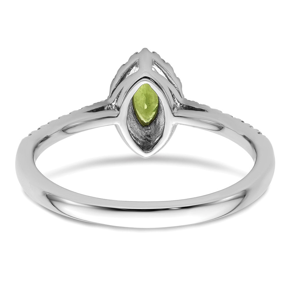 14kw 1/5 ct Lab Grown Dia VS/SI+ G+ & Peridot August Birthstone Ring