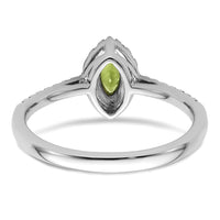 14kw 1/5 ct Lab Grown Dia VS/SI+ G+ & Peridot August Birthstone Ring