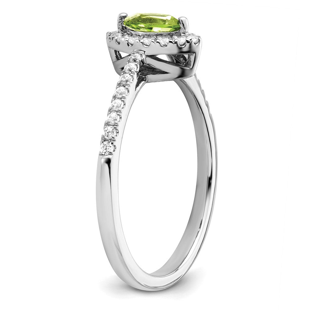 14kw 1/5 ct Lab Grown Dia VS/SI+ G+ & Peridot August Birthstone Ring