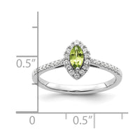 14kw 1/5 ct Lab Grown Dia VS/SI+ G+ & Peridot August Birthstone Ring