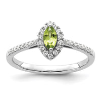 14kw 1/5 ct Lab Grown Dia VS/SI+ G+ & Peridot August Birthstone Ring