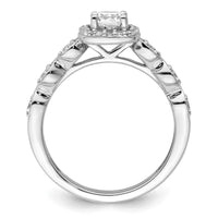 14k White Gold 7/8 ct Lab Grown Dia VS/SI+ G+ Comp Halo Engagement Ring