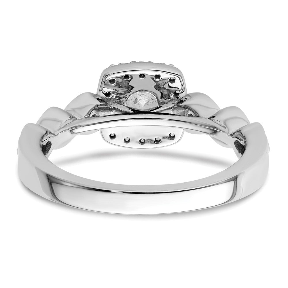14k White Gold 7/8 ct Lab Grown Dia VS/SI+ G+ Comp Halo Engagement Ring