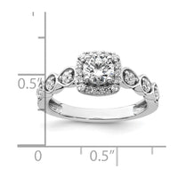 14k White Gold 7/8 ct Lab Grown Dia VS/SI+ G+ Comp Halo Engagement Ring