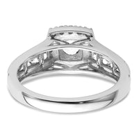 14k White Gold 1 ct Lab Grown Dia VS/SI+ G+ Comp Halo Engagement Ring