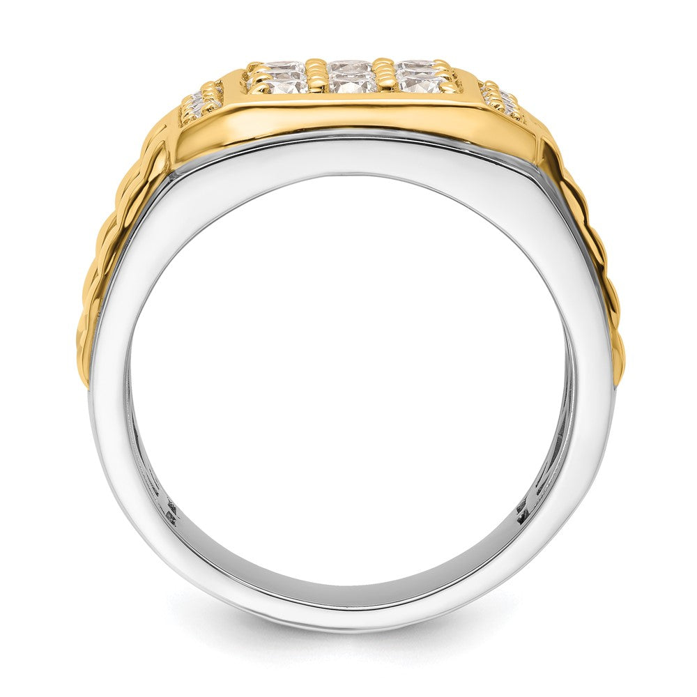 14k Two-Tone 1 1/5 ct Lab Grown Diamond VS/SI+ G+ Men's Ring