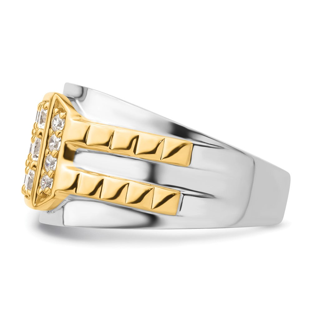 14k Two-Tone 1 1/5 ct Lab Grown Diamond VS/SI+ G+ Men's Ring