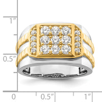 14k Two-Tone 1 1/5 ct Lab Grown Diamond VS/SI+ G+ Men's Ring
