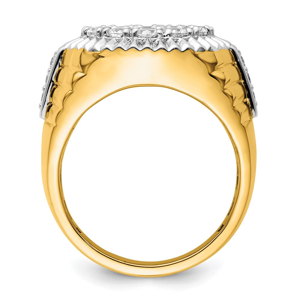 10k Two-Tone 2ct Lab Grown Diamond VS/SI+ G+ Complete Men's Cluster Ring