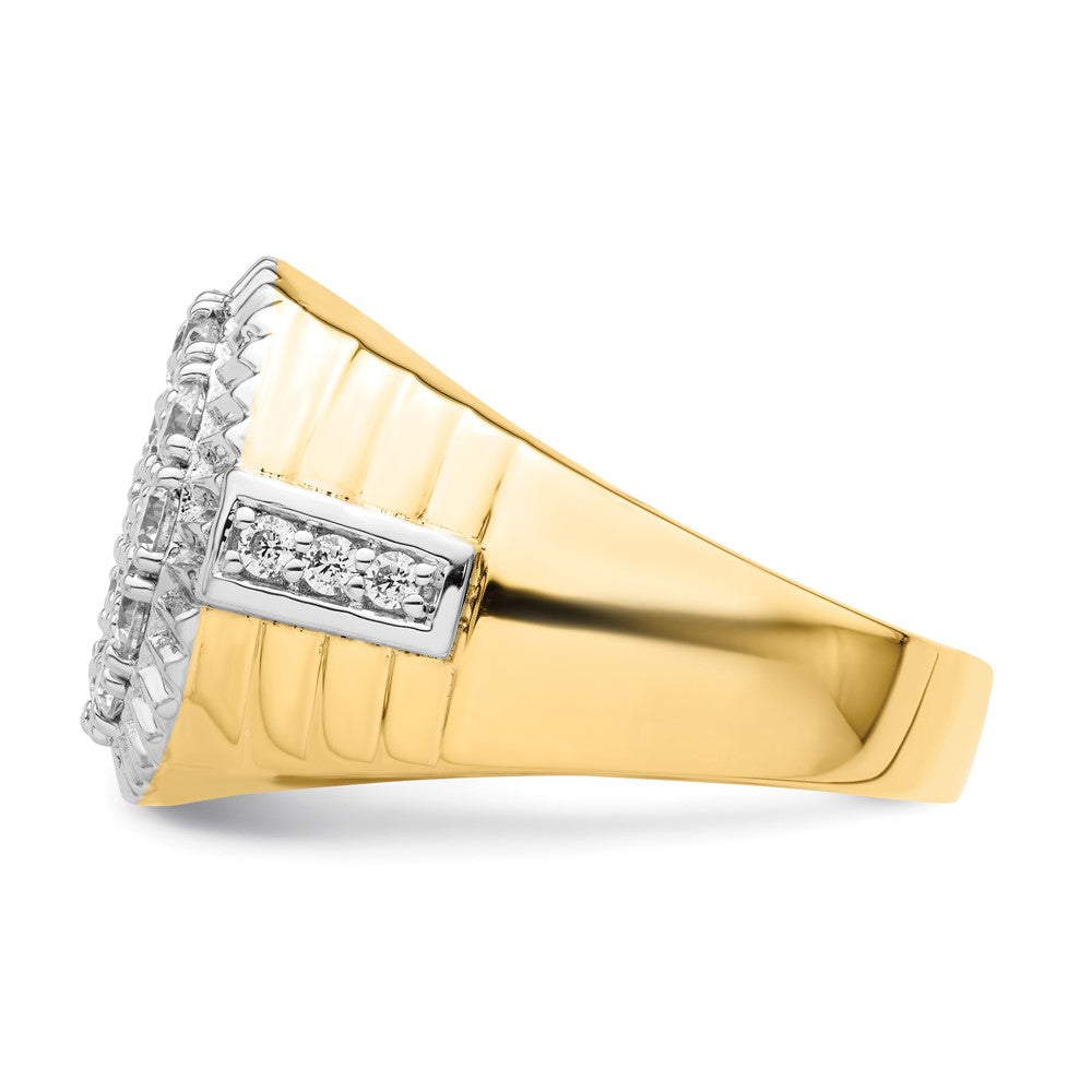 10k Two-Tone 2ct Lab Grown Diamond VS/SI+ G+ Complete Men's Cluster Ring