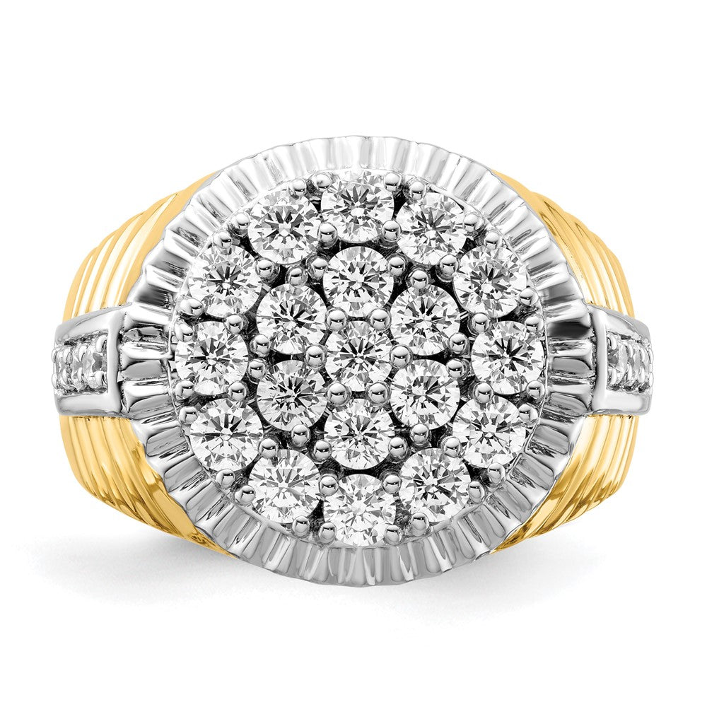 10k Two-Tone 2ct Lab Grown Diamond VS/SI+ G+ Complete Men's Cluster Ring