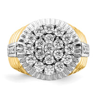 10k Two-Tone 2ct Lab Grown Diamond VS/SI+ G+ Complete Men's Cluster Ring