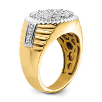 10k Two-Tone 2ct Lab Grown Diamond VS/SI+ G+ Complete Men's Cluster Ring
