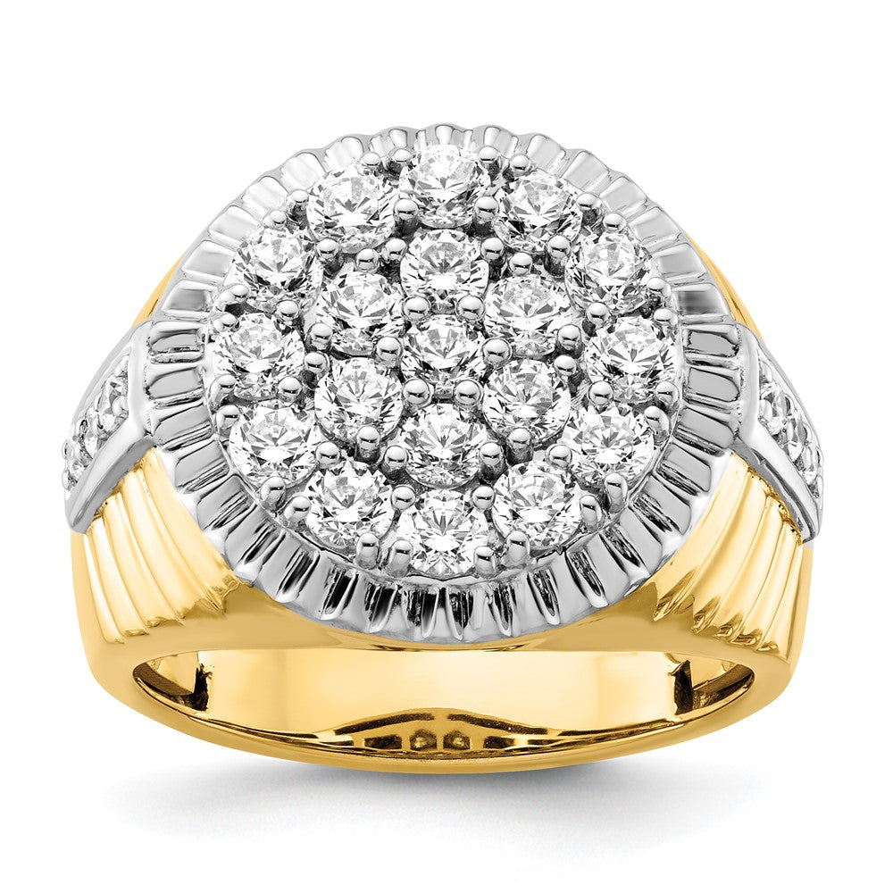 10k Two-Tone 2ct Lab Grown Diamond VS/SI+ G+ Complete Men's Cluster Ring