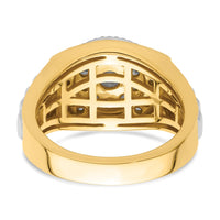 14k Two-Tone 1 1/4 ct Lab Grown Dia VS/SI+ G+ Complete Cluster Men's Ring
