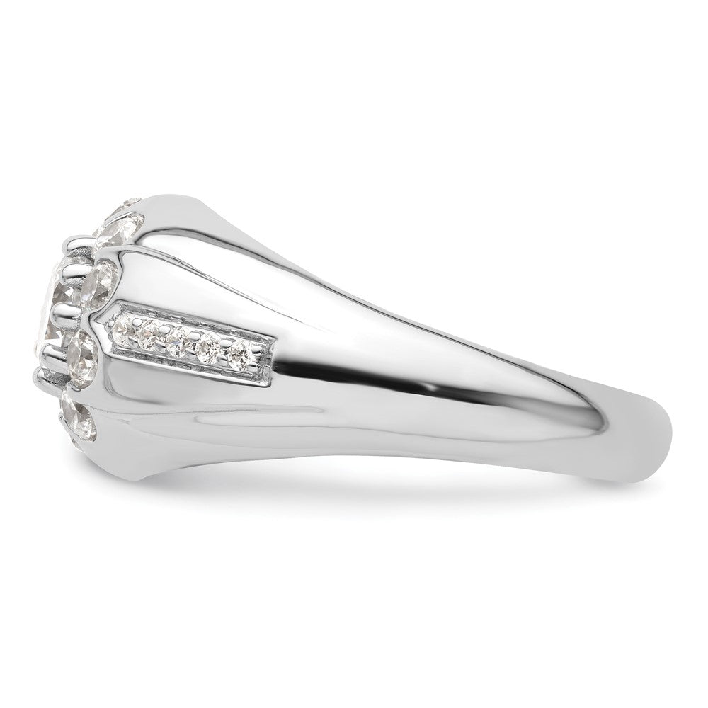 14k White Gold 1 1/2 ct Lab Grown Diamond VS/SI+ G+ Complete Men's Ring