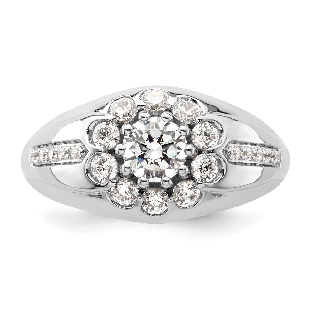 14k White Gold 1 1/2 ct Lab Grown Diamond VS/SI+ G+ Complete Men's Ring