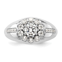 14k White Gold 1 1/2 ct Lab Grown Diamond VS/SI+ G+ Complete Men's Ring