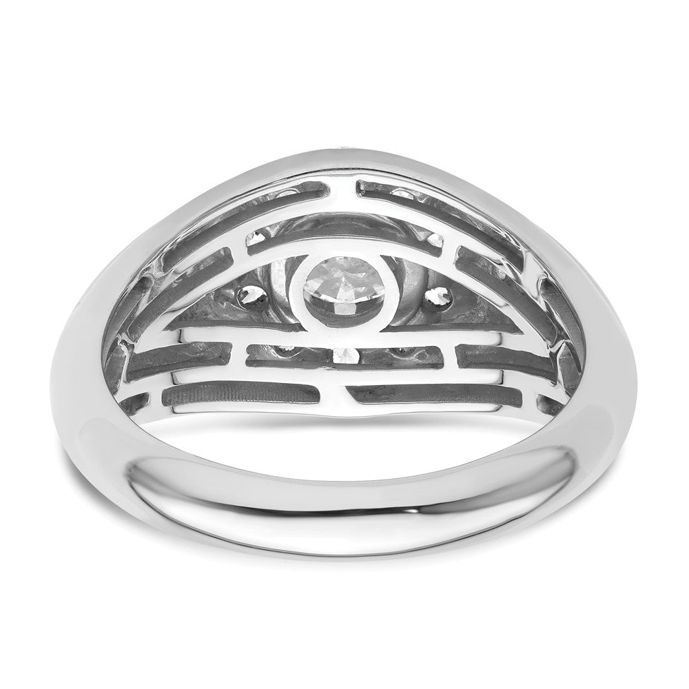 14k White Gold 1 1/2 ct Lab Grown Diamond VS/SI+ G+ Complete Men's Ring