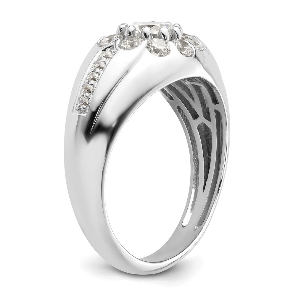 14k White Gold 1 1/2 ct Lab Grown Diamond VS/SI+ G+ Complete Men's Ring