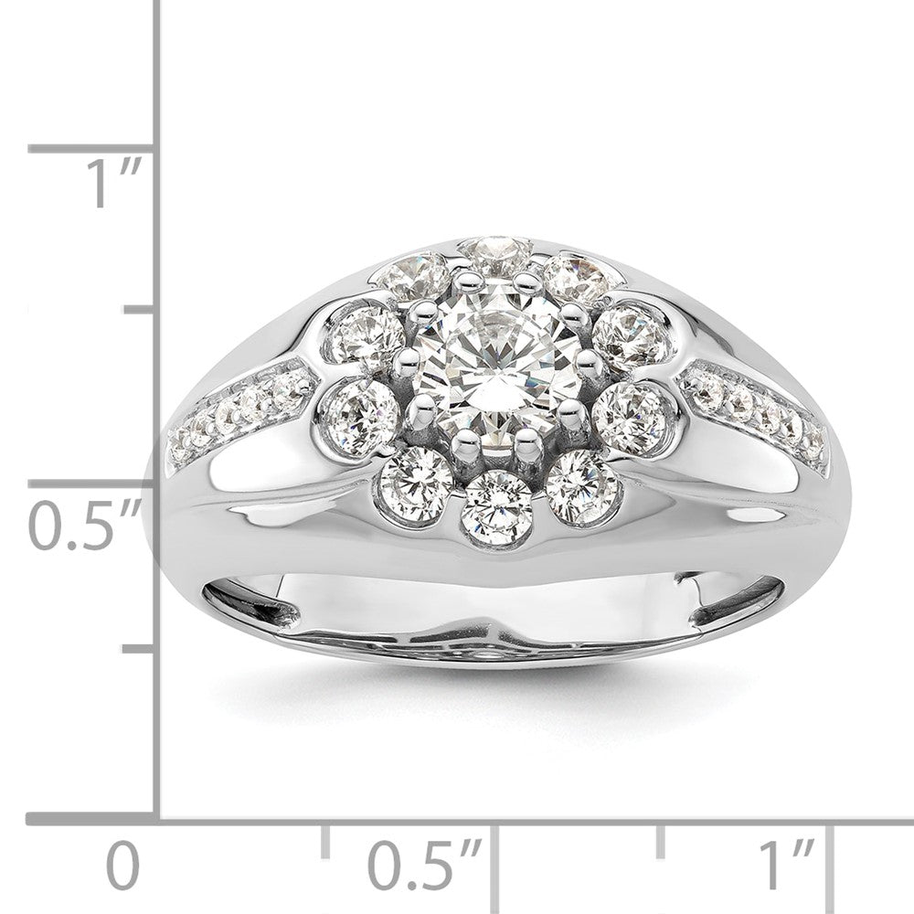 14k White Gold 1 1/2 ct Lab Grown Diamond VS/SI+ G+ Complete Men's Ring