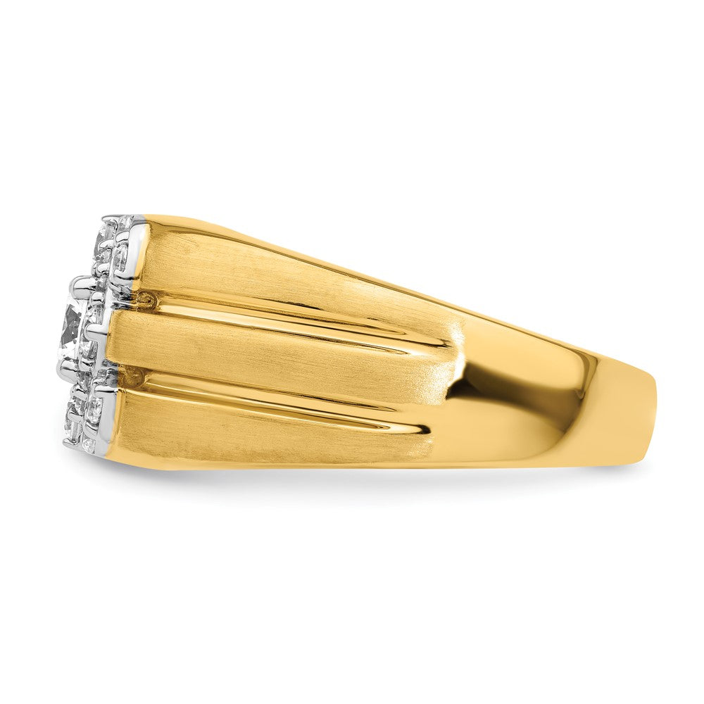 14k Two-Tone 1 ct Lab Grown Diamond VS/SI+ G+ Complete Men's Ring