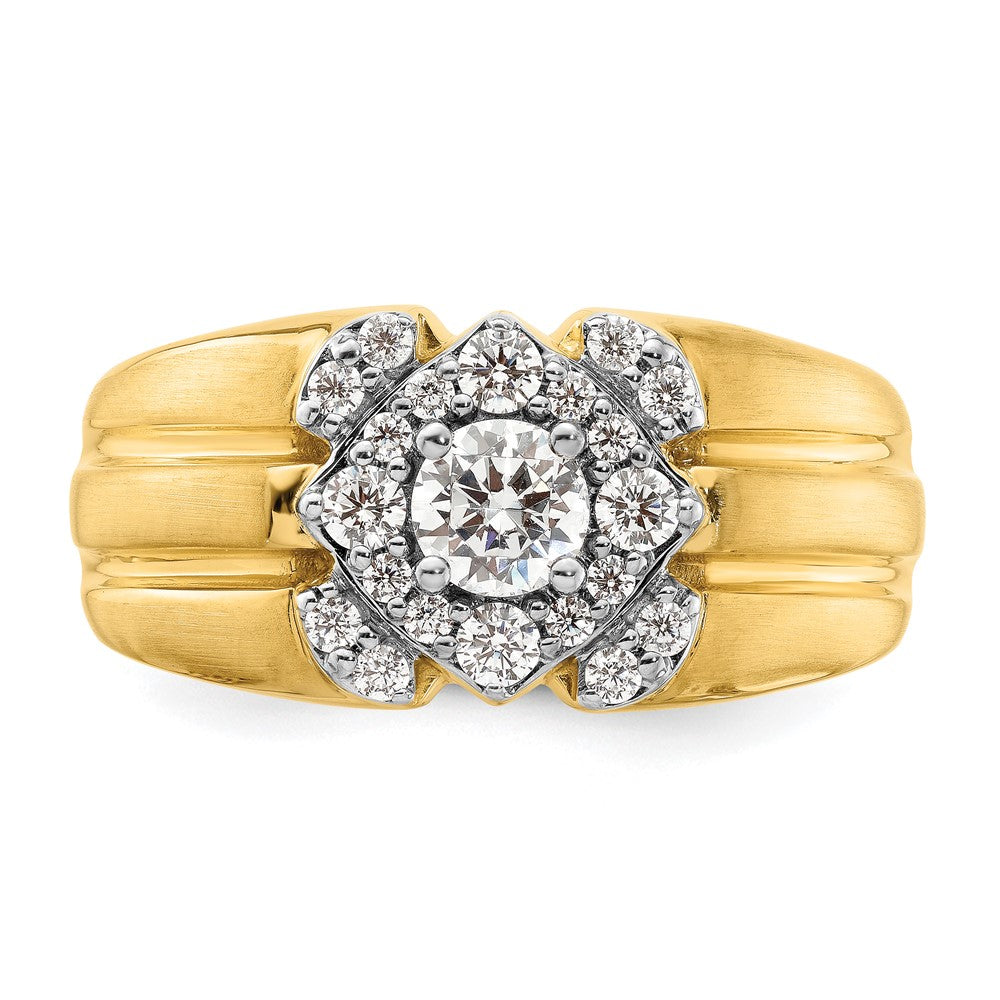 14k Two-Tone 1 ct Lab Grown Diamond VS/SI+ G+ Complete Men's Ring