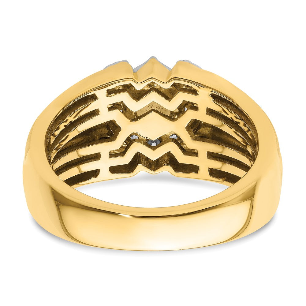 14k Two-Tone 1 ct Lab Grown Diamond VS/SI+ G+ Complete Men's Ring