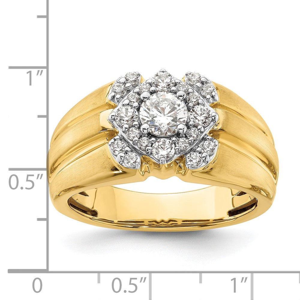 14k Two-Tone 1 ct Lab Grown Diamond VS/SI+ G+ Complete Men's Ring