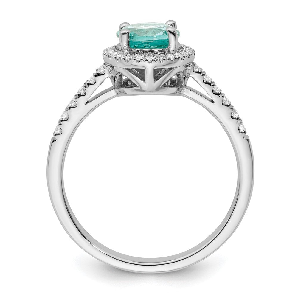 14kw 1/5 ct Lab Grown Dia VS/SI+ G+ & Cr Paraiba Ring