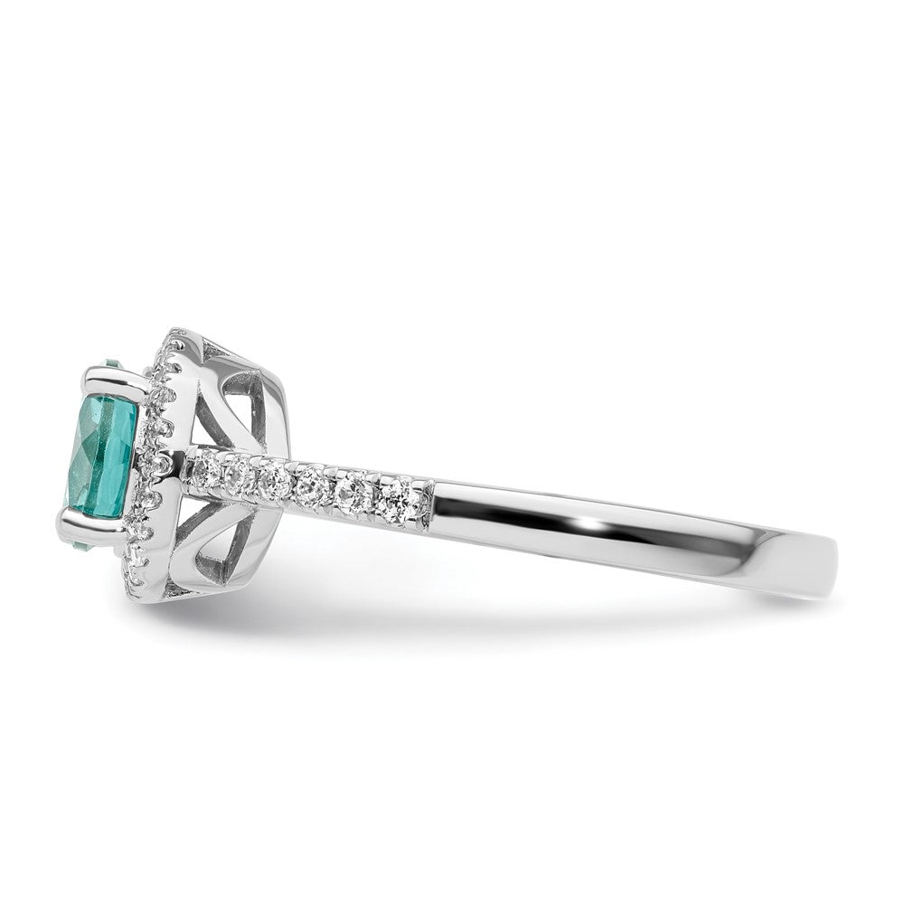 14kw 1/5 ct Lab Grown Dia VS/SI+ G+ & Cr Paraiba Ring
