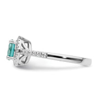 14kw 1/5 ct Lab Grown Dia VS/SI+ G+ & Cr Paraiba Ring