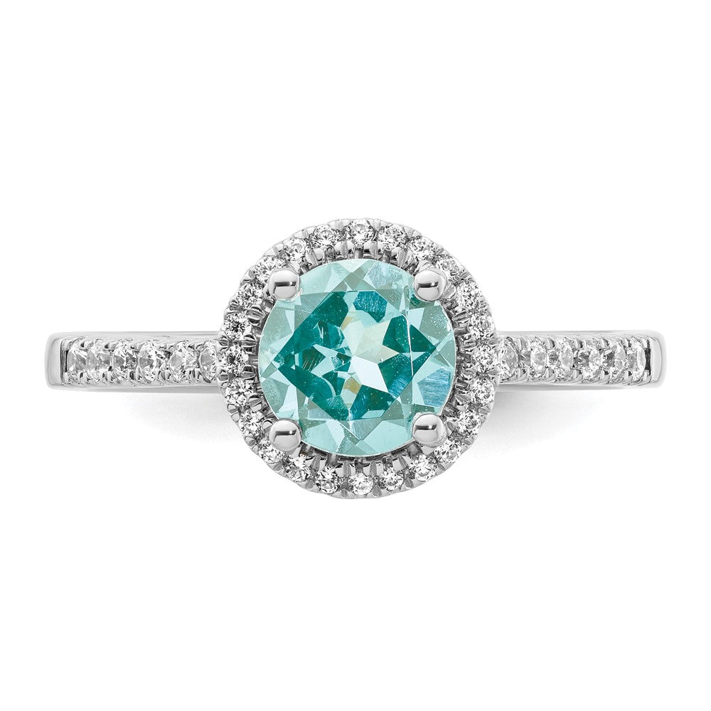 14kw 1/5 ct Lab Grown Dia VS/SI+ G+ & Cr Paraiba Ring