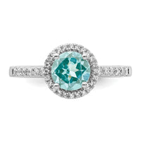 14kw 1/5 ct Lab Grown Dia VS/SI+ G+ & Cr Paraiba Ring