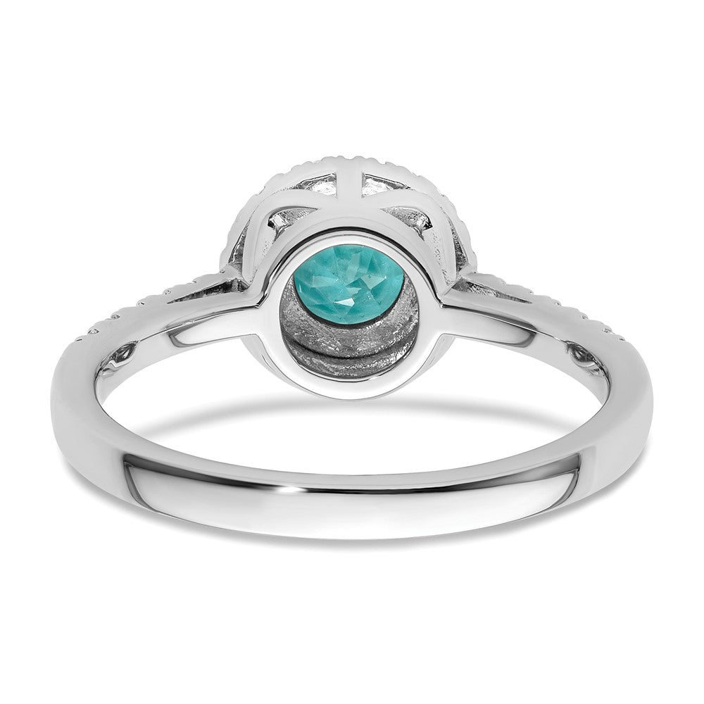 14kw 1/5 ct Lab Grown Dia VS/SI+ G+ & Cr Paraiba Ring