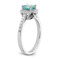 14kw 1/5 ct Lab Grown Dia VS/SI+ G+ & Cr Paraiba Ring