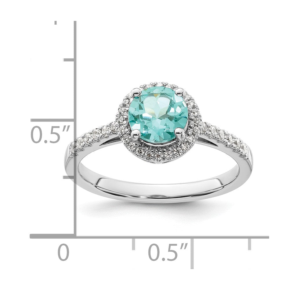 14kw 1/5 ct Lab Grown Dia VS/SI+ G+ & Cr Paraiba Ring