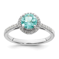 14kw 1/5 ct Lab Grown Dia VS/SI+ G+ & Cr Paraiba Ring